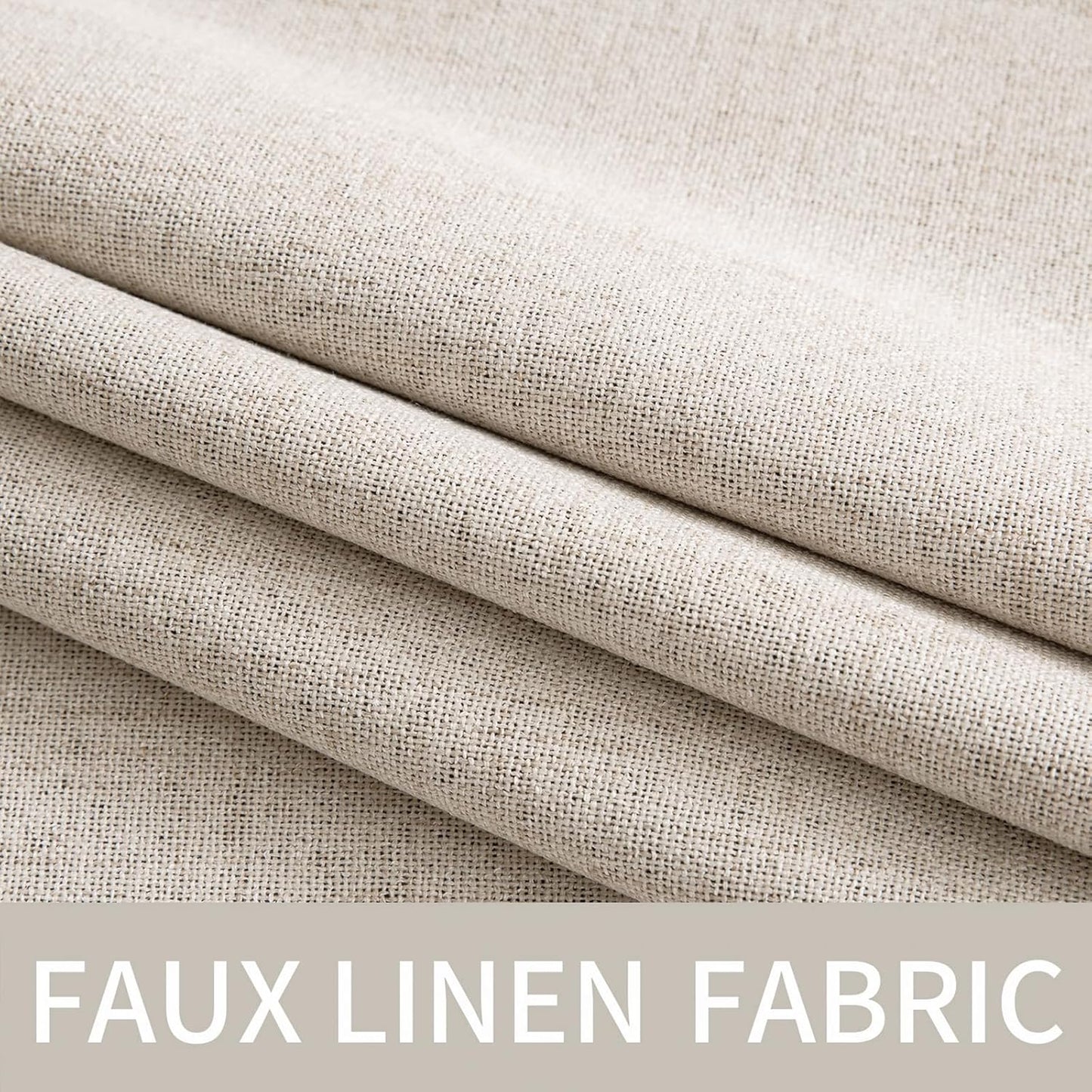 MIULEE Blackout Linen Textured Curtains - Thermal Insulated Room Darkening Drapes | 52 x 84 Inch (2 Panels)