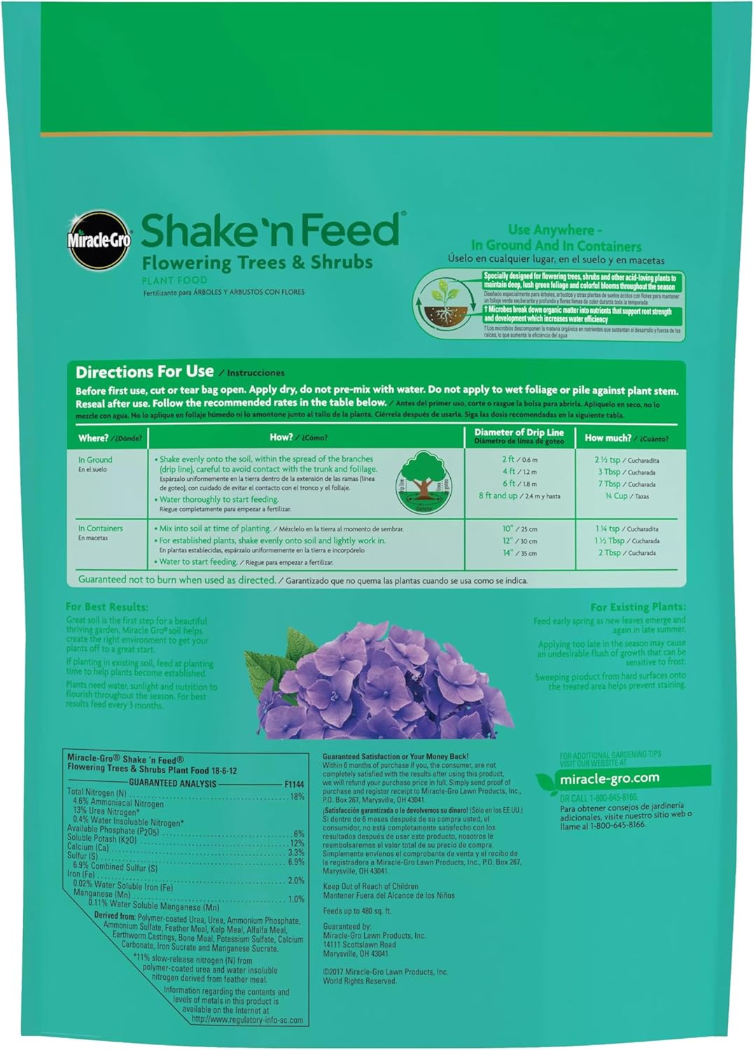Miracle-Gro Shake 'N Feed Plant Food - Nourishes Flowering Trees & Shrubs | 8 lbs for In-Ground & Container Plants