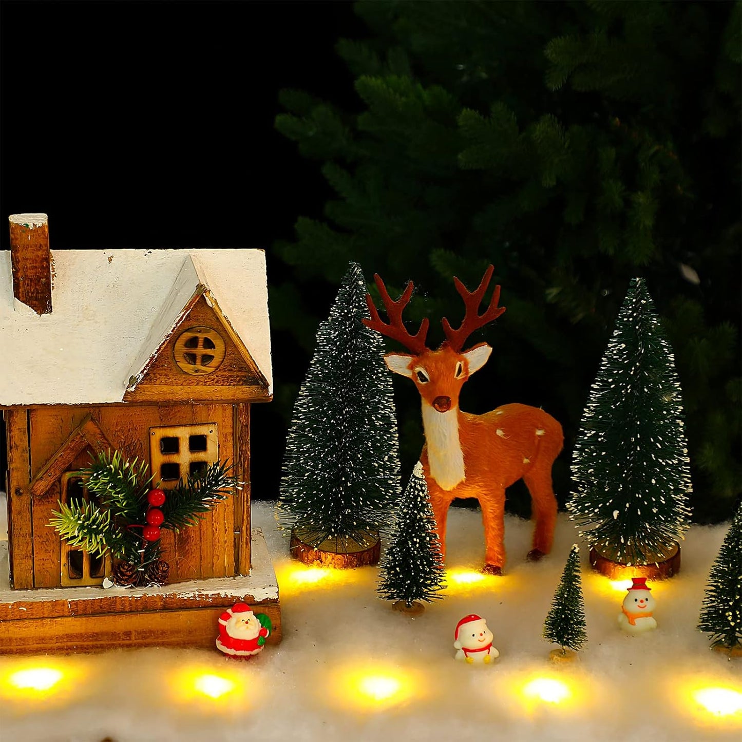 Tudomro LED Christmas Snow Blanket - Pre-Lit Village Decor for Holiday Displays | 4 ft x 13 in (Warm White, 2 Pcs)