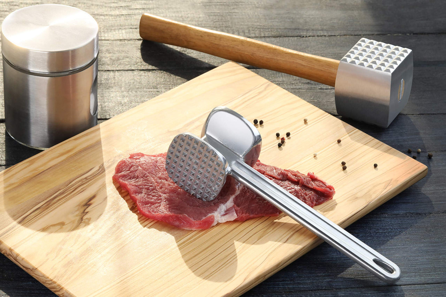 New Star Foodservice 36374 Heavy Duty Cast Aluminum Meat Tenderizer, 10-Inch
