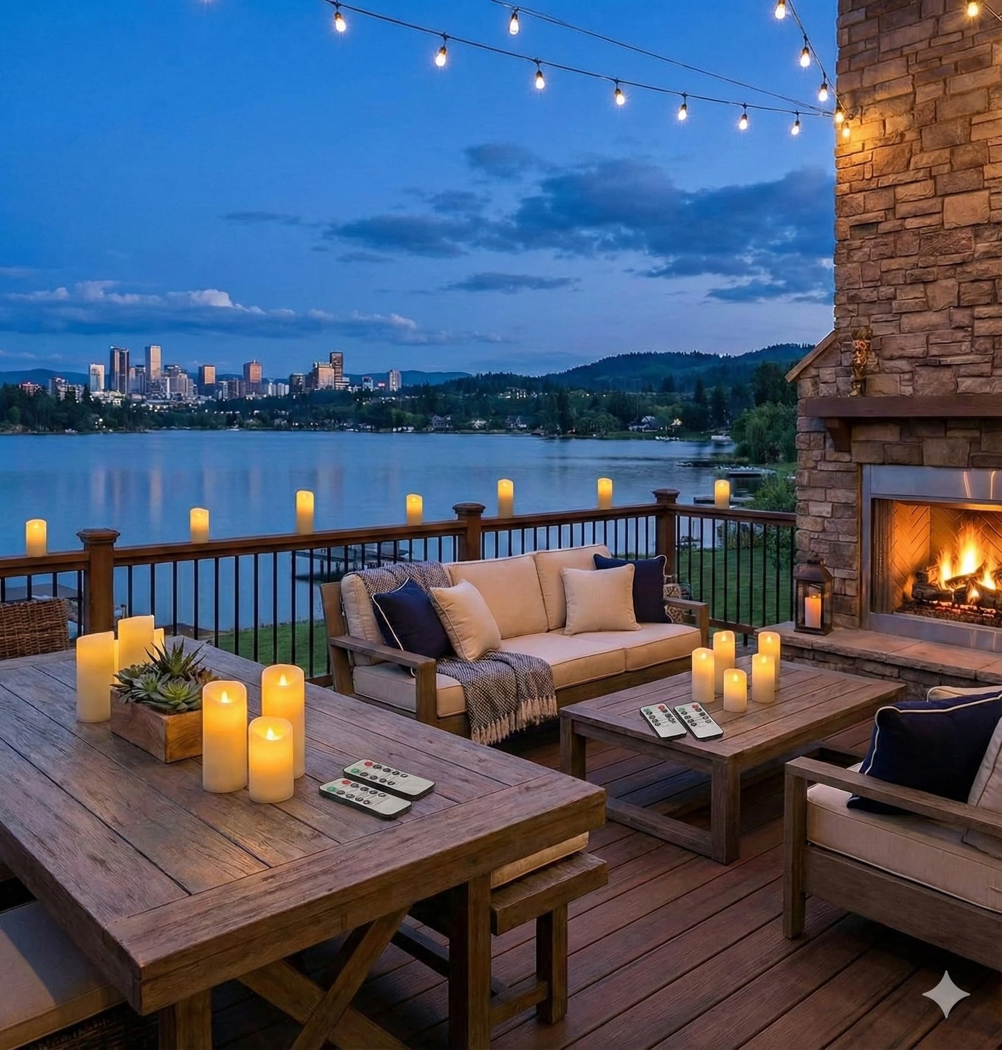 Enido 24 Pc Flameless LED Candles with Remote & Timer, Outdoor Waterproof, Flickering Electric Warm Lights for Cozy Home & Holiday Romantic Decor, Battery Operated (D 2.2” x H 4”/5”/6”)