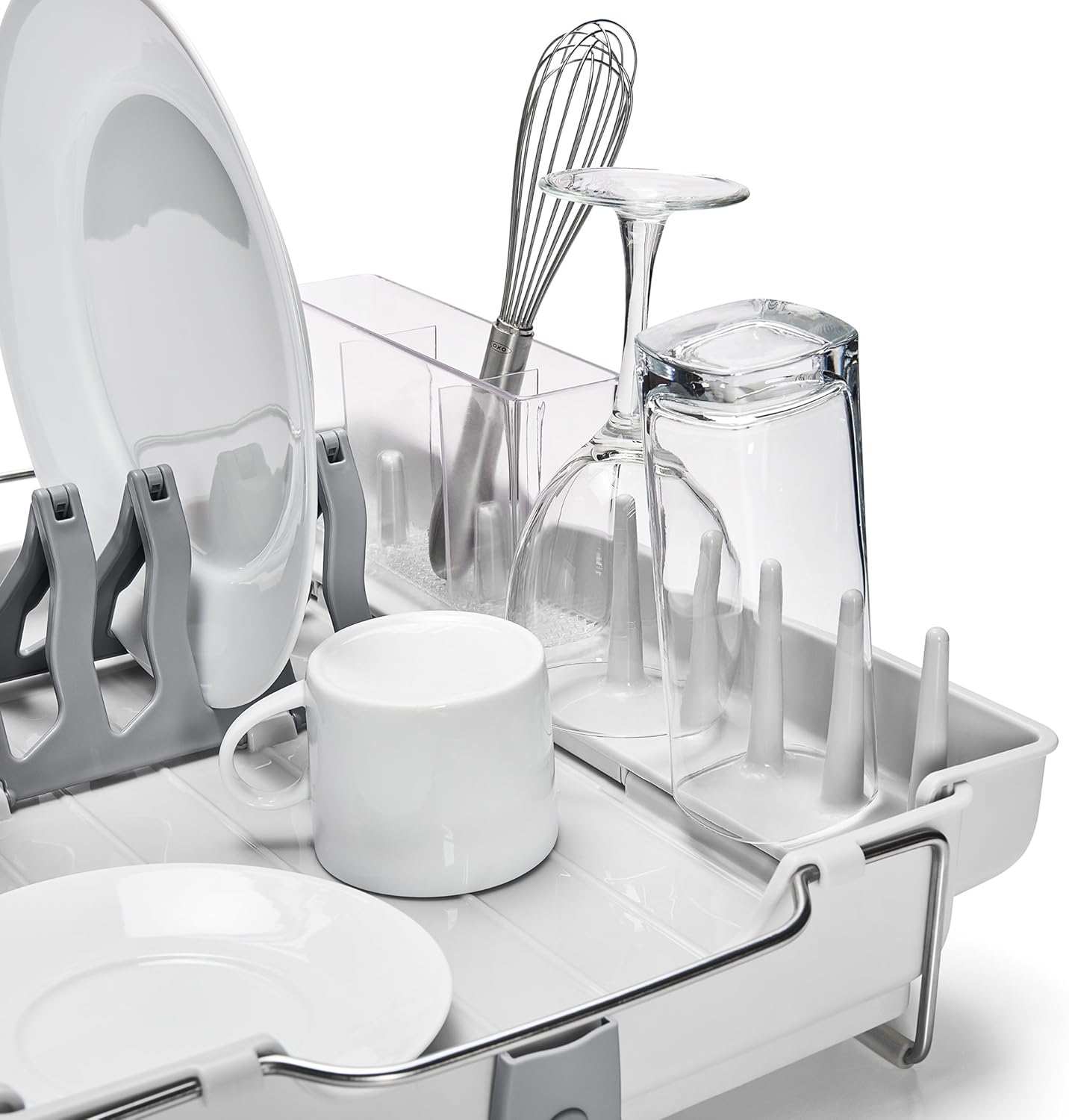 OXO Good Grips Foldaway Dish Rack - Space-Saving Design for Efficient Drying | Compact & Durable