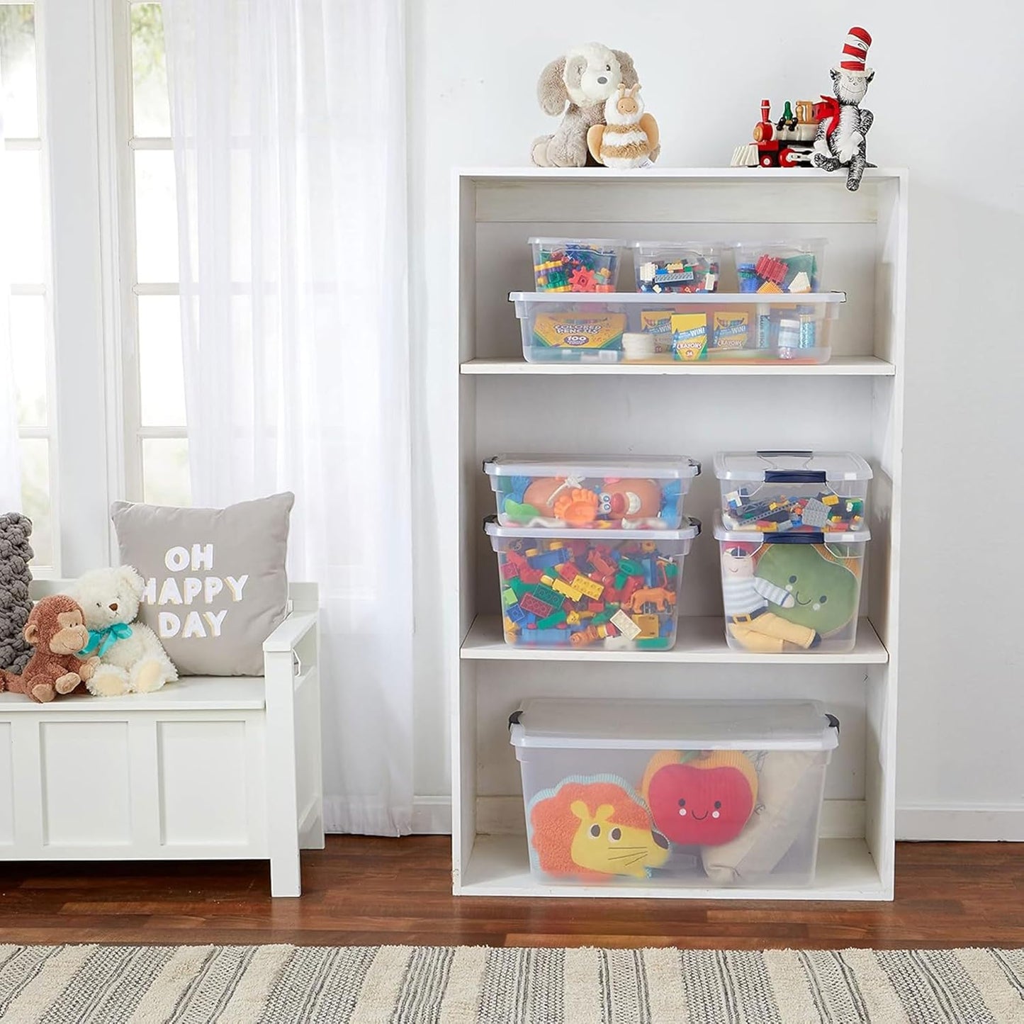Rubbermaid Clear Storage Bins - Stackable 16-Pack with Latching Lids | BPA-Free & Made in USA