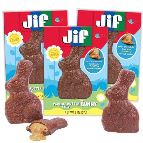 Jif Milk Chocolate Peanut Butter Bunny - Delicious Easter Basket Candy | 2 Ounces (Pack of 3)