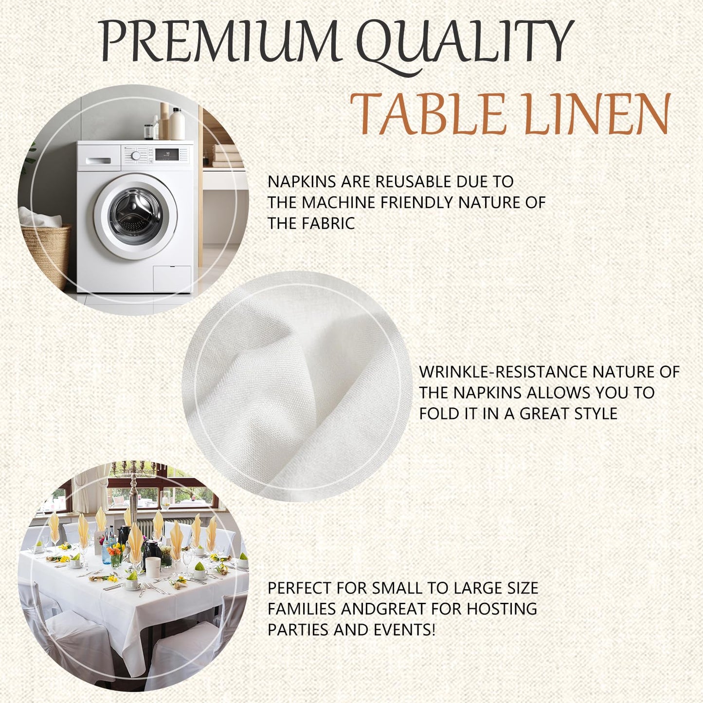 Winwingo 70x120 Table Cloth - 6 Pack Rectangular White Washable Stain and Wrinkle Resistant Polyester Table Cover for Dining Tables, Various Parties and Camping (White)