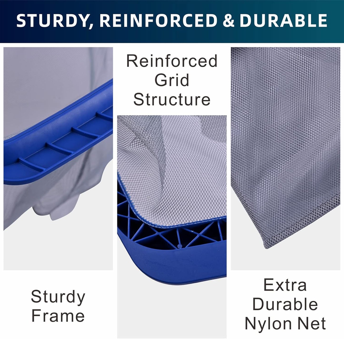 POOLAZA Pool Skimmer Net - Durable Deep Net for Effortless Cleaning | High-Capacity Design