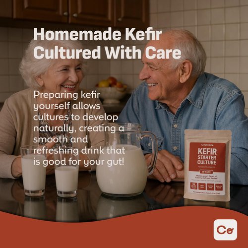 Coolinario Kefir Starter Culture (10-Pack, 1.5g Sachets) Live Probiotic Cultures for Homemade Kefir | Smooth, Creamy & Tangy | Non-GMO, No Preservatives, Gluten Free