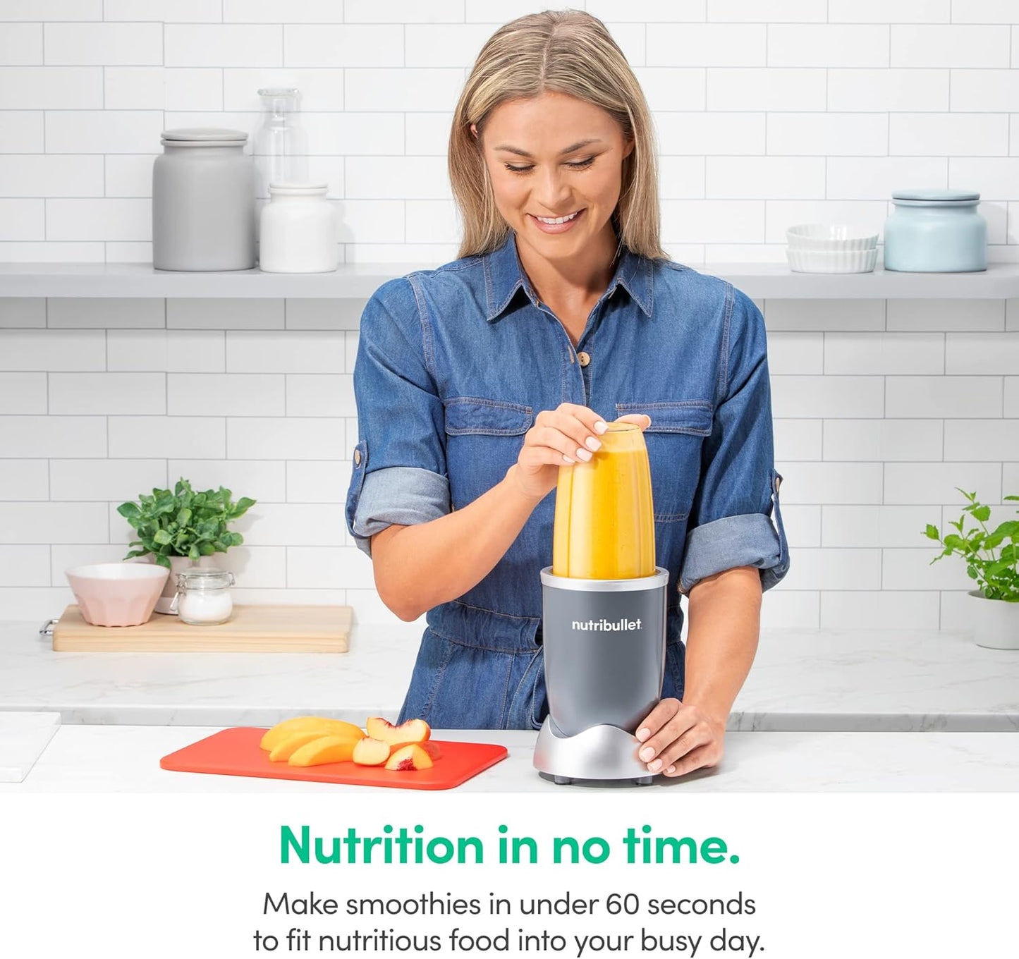 Nutribullet Personal Blender - 24 Ounce, 600 Watt | Perfect for Shakes, Smoothies & Food Prep in Gray