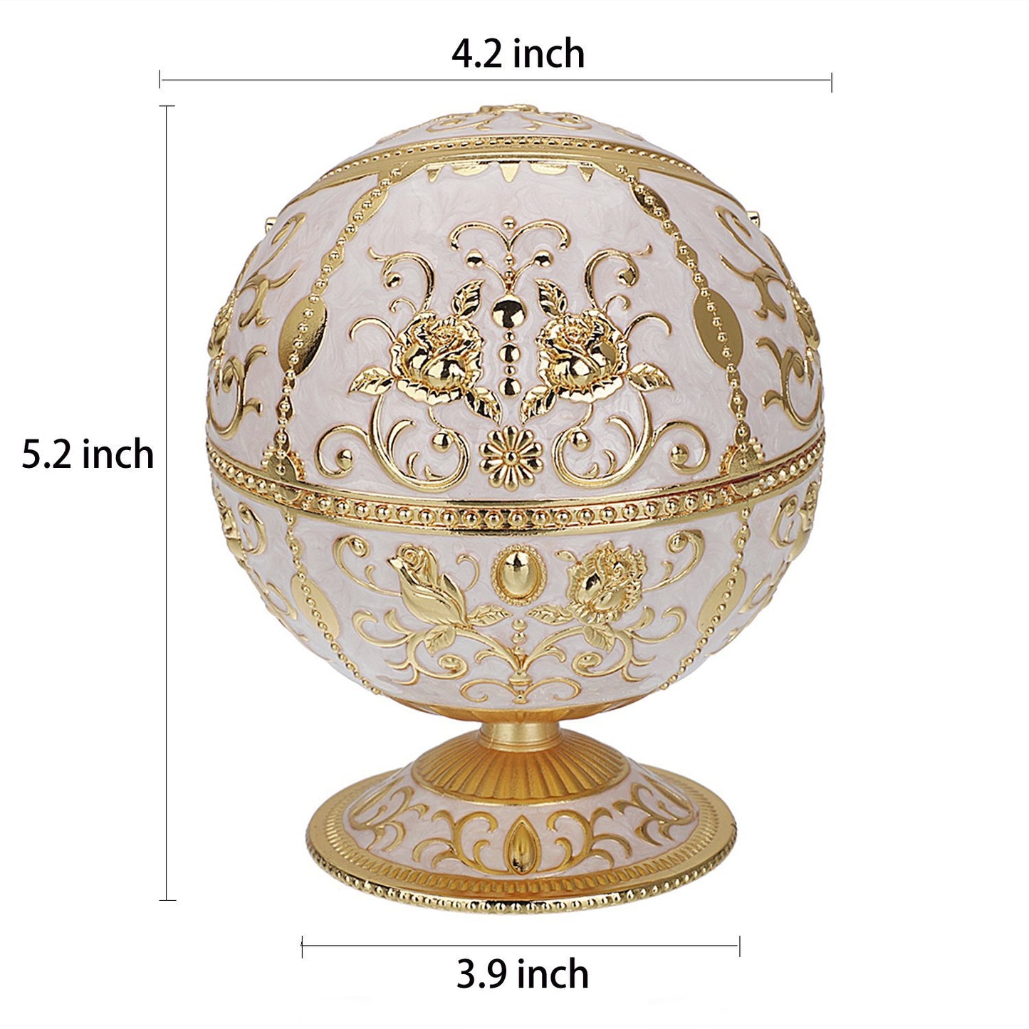 LAUYOO Windproof Ashtray with Lid for Cigarettes Metal Portable Cigar Ashtray Odor Eliminator for Indoor outdoor Hand Stamped Rose Pattern with Sparkle Fancy Gift for Men Women(Jade white-Gold Rose)
