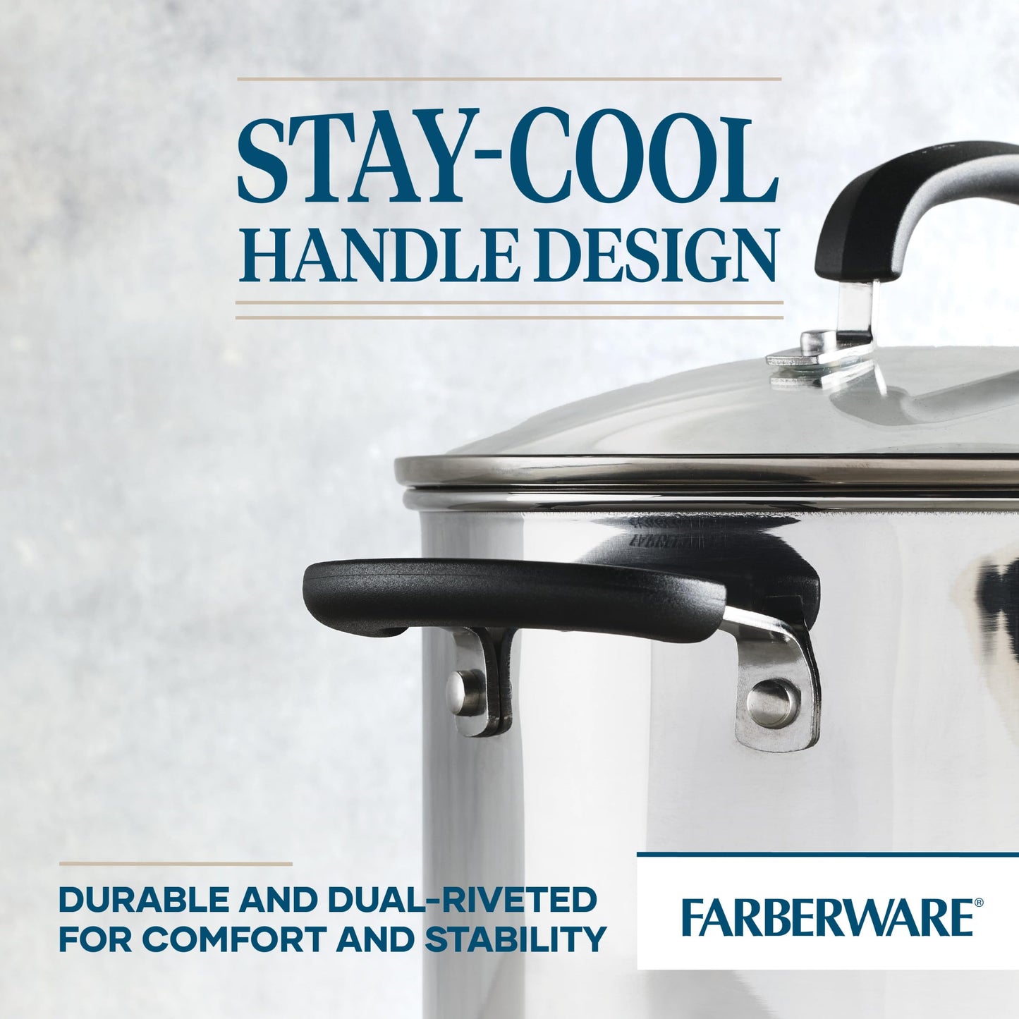 Farberware Brilliance Stainless Steel Stockpot with Glass Lid, 8 Quart, Dishwasher Safe and Induction Ready, Compatible with All Cooktops, Stainless Steel