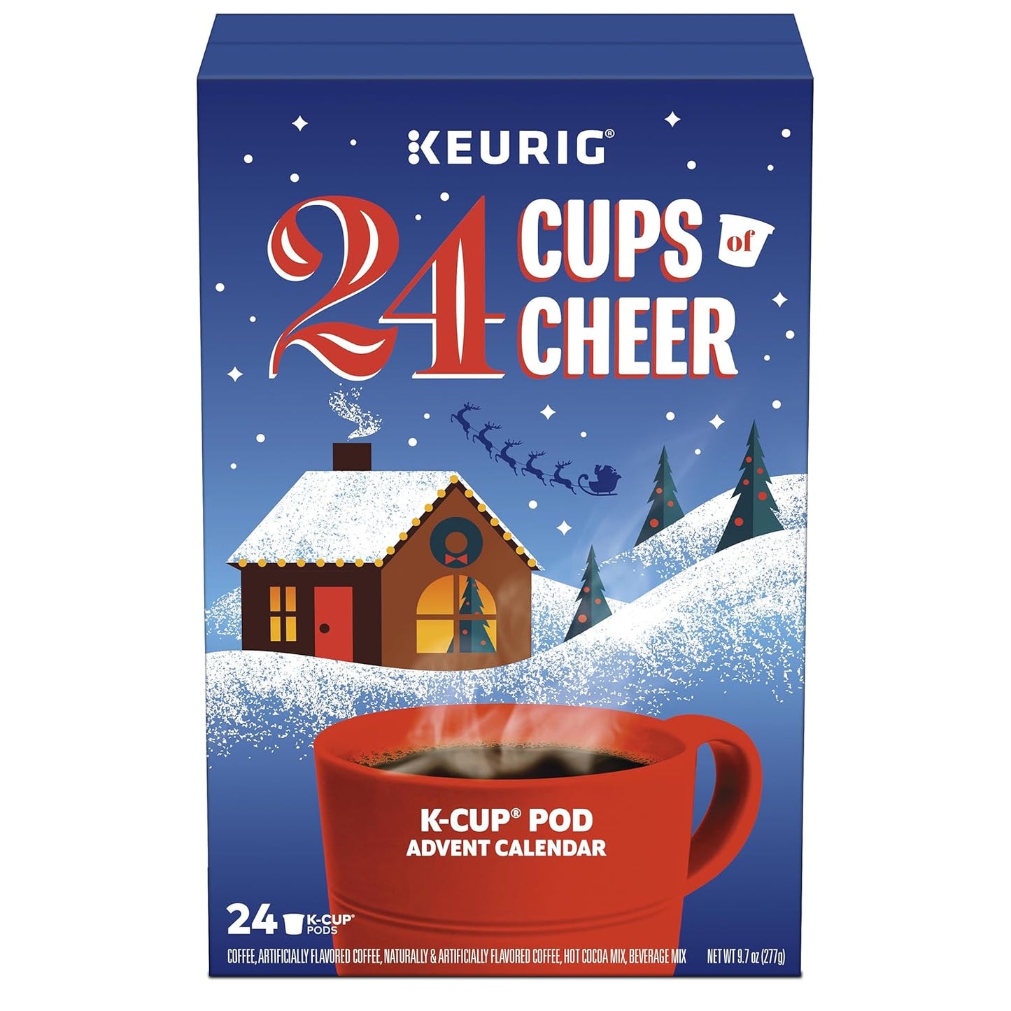 Keurig Advent Calendar - Variety Pack of 24 Single Serve K-Cup Pods for Holiday Enjoyment
