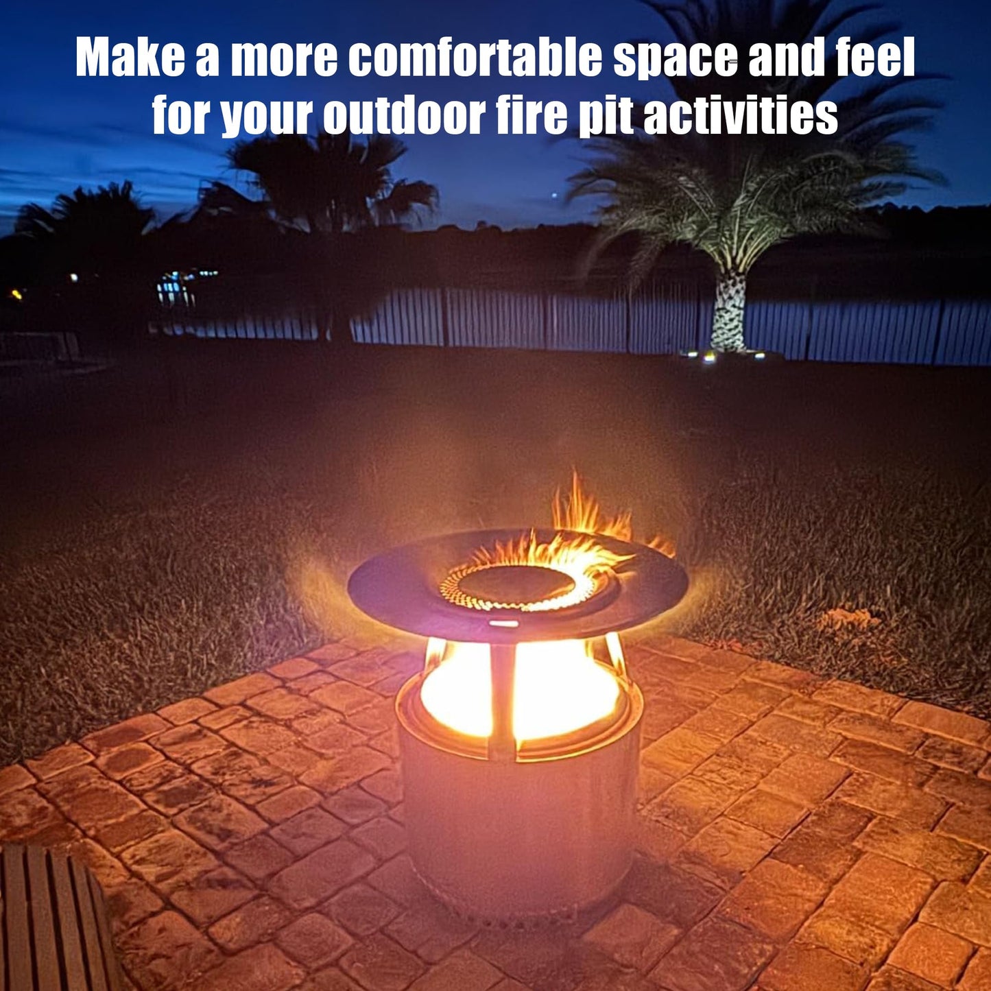BBQ-PLUS One-Piece Heat Deflector Replacement for Solo Stove Ranger 15" Fire Pit, Stainless Steel Heat Diffuser Accessories with 3 Support Leg for Most 15 inches Outdoor/Indoor Backyard Fire Pit