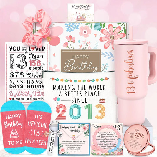 13th Birthday Gifts for Girls 13 Year Old Girl Birthday Gift for 13 Years Old Girl Gifts Trendy Stuff Cool Things for 13 Year Olds Teen Girls Teenager Happy 13th Decorations Present Ideas with Tumbler