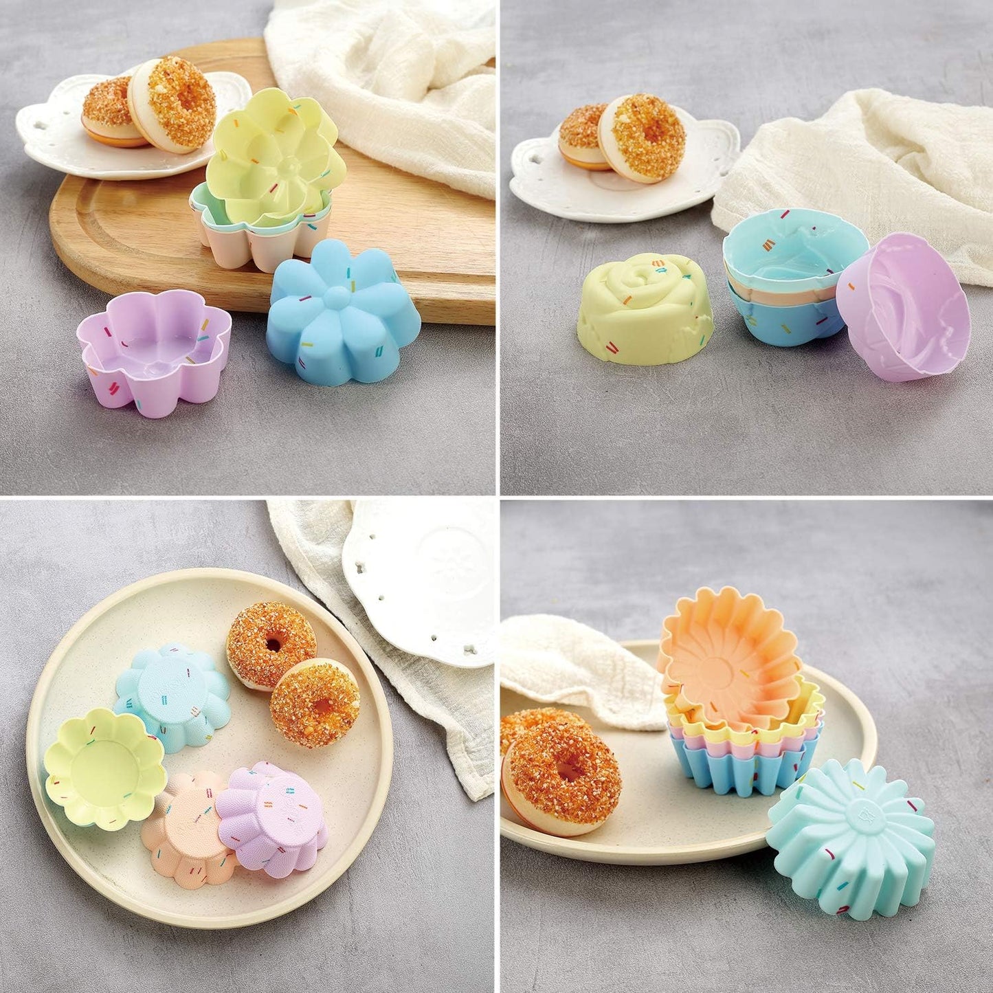 Skiennix 46PCS Silicone Bakeware Set - Versatile Molds for Baking Cakes, Muffins, Donuts & Cupcakes