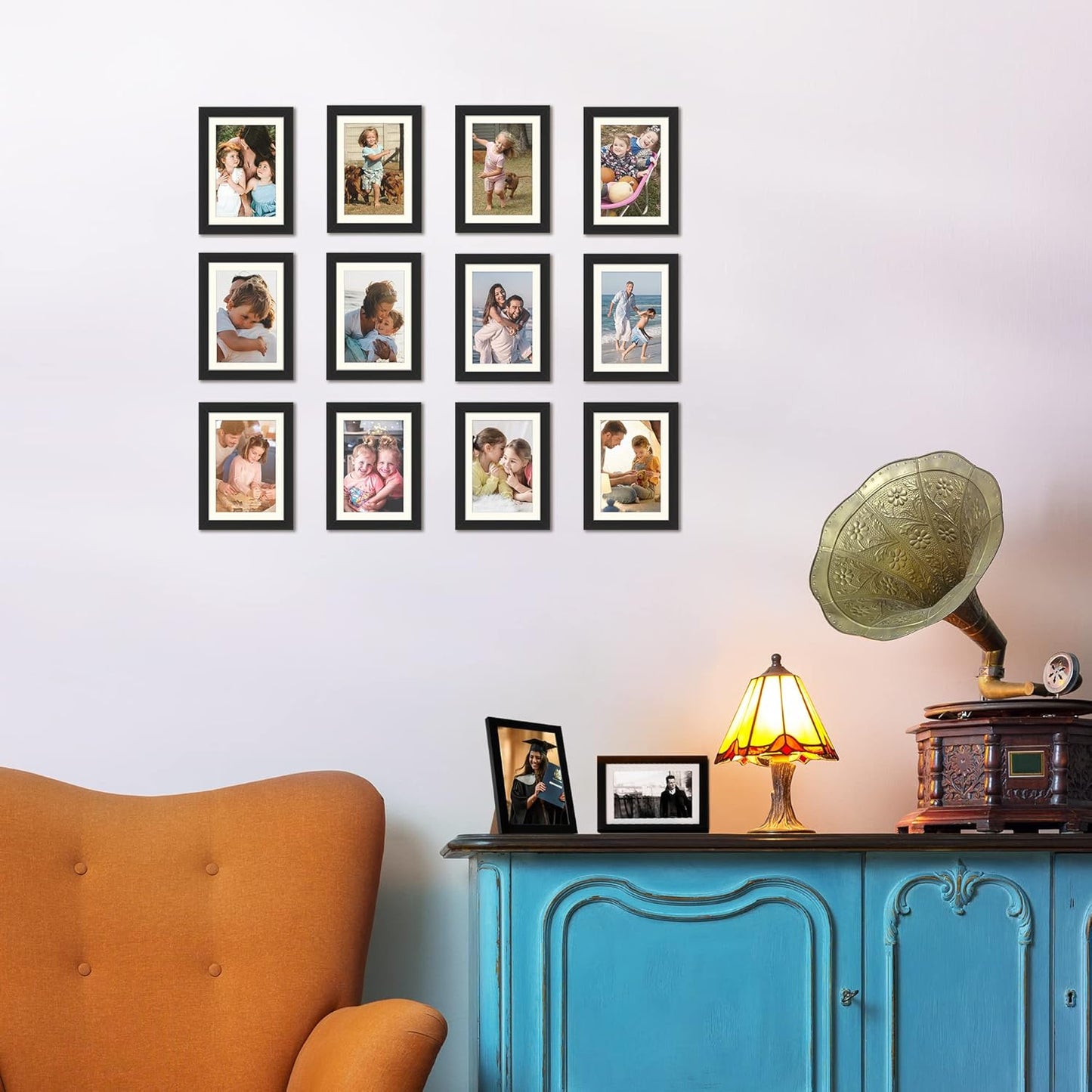 Upsimples 4x6 Picture Frame Set of 10 - Multi-Photo Collage Frames for Wall or Tabletop Display in Black
