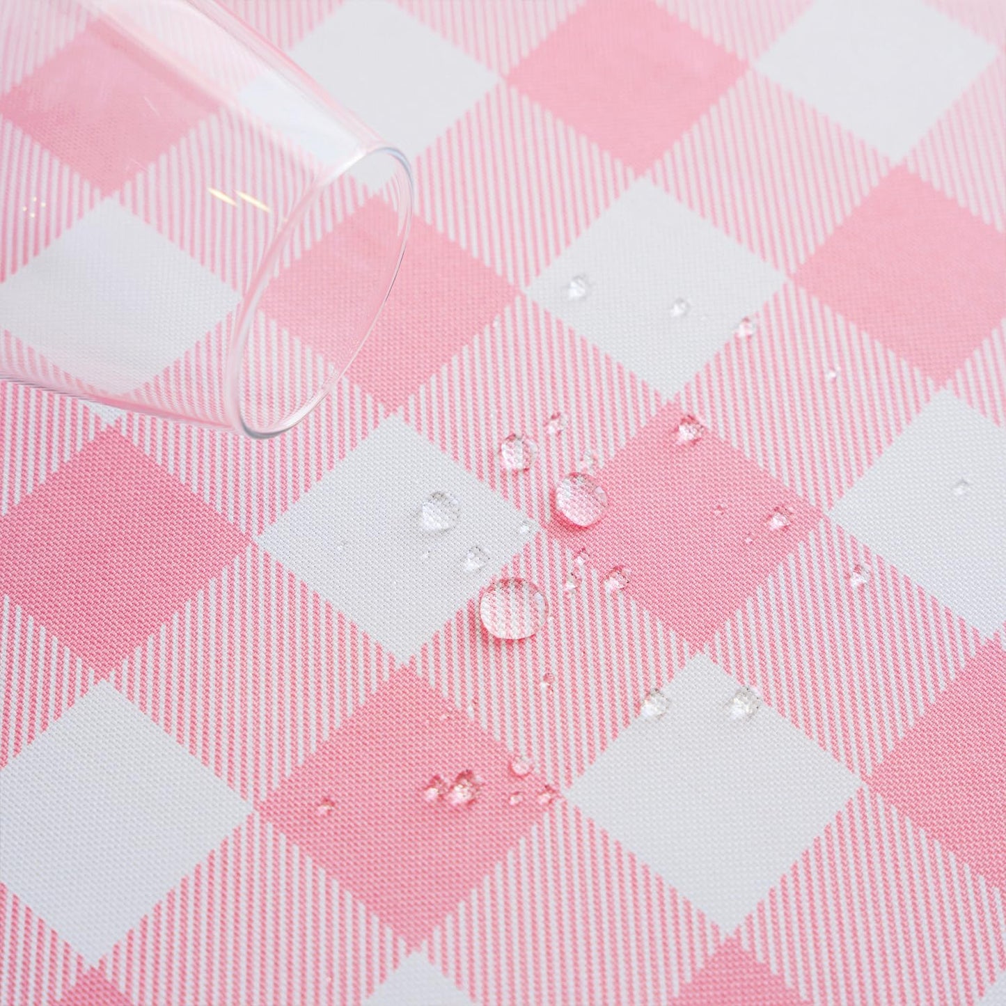 MANGATA CASA Pink Gingham Tablecloth for Rectangle Tables- Checkered Table Cloth Waterproof Kitchen & Table Linens-Polyester Buffalo Plaid Wrinkle Free Table Cover(Baby Pink 60x84in)