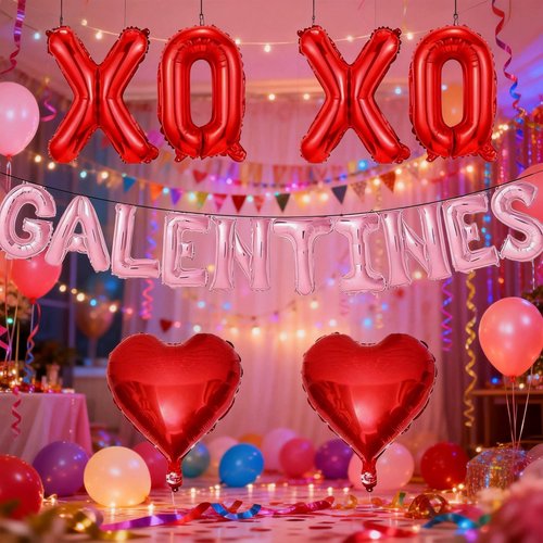 16" Pink Galentines Day Balloons, Galentines Day Banners Decorations as Party Supplies, Galentine's Day Decor for Home Office Classroom