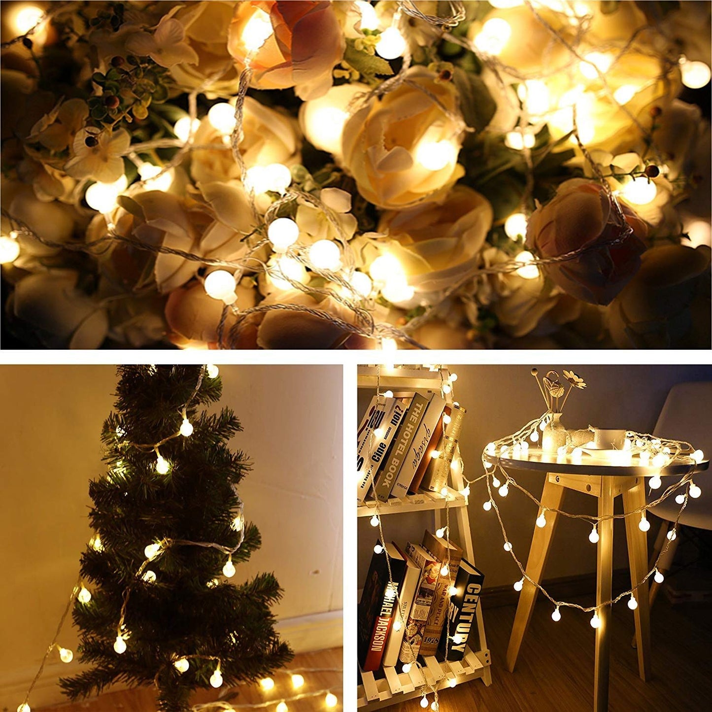 WFGGEH Globe USB String Lights, 20ft 40 LED Globe USB Powered Fairy Lights Warm White for Party Birthday Christmas Home Decoration
