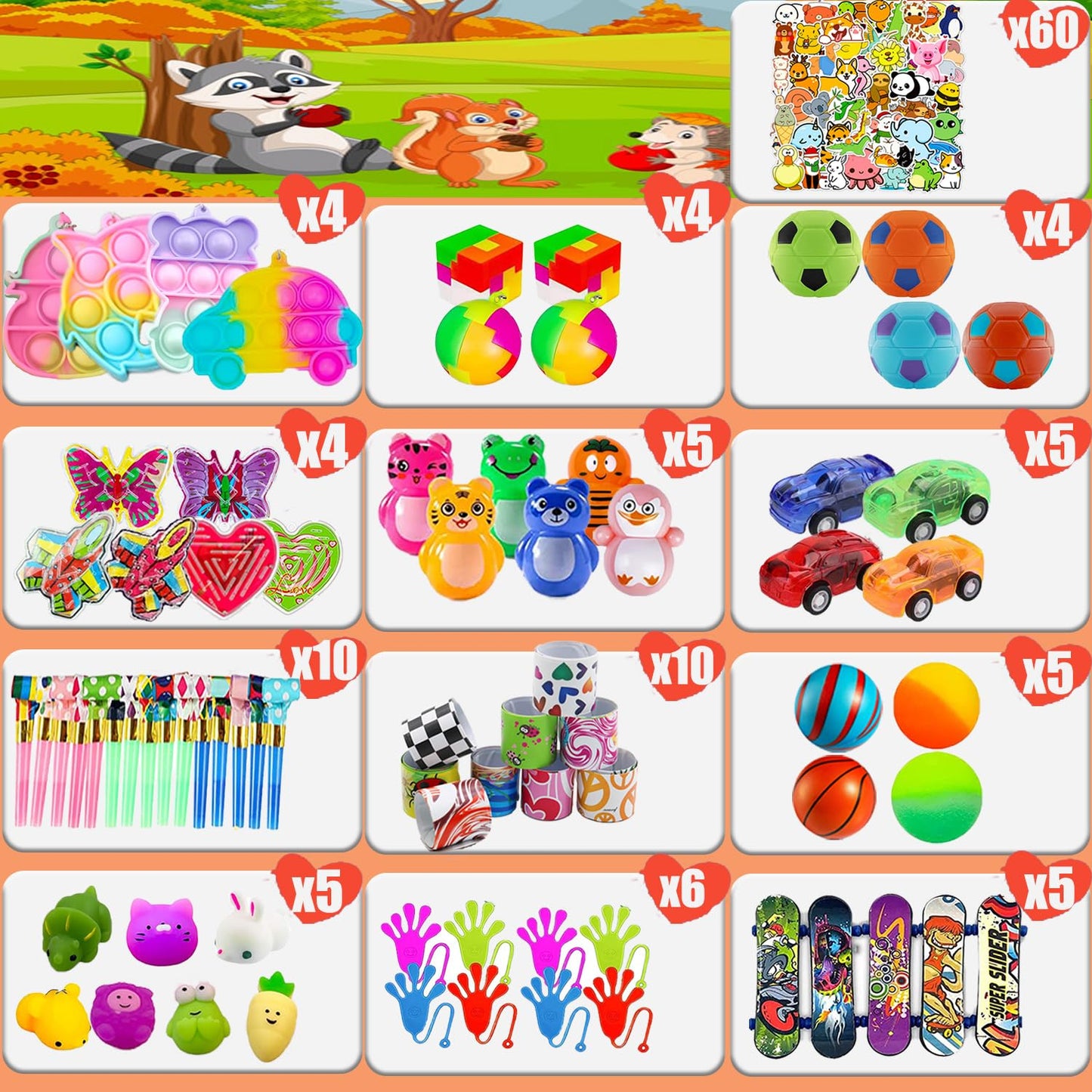 YOAUSHY 127 Pcs Party Favors for Kids, Easter Egg Fillers, Treasure Box Toys for Classroom, Prizes Box Toys Classroom, Goodie Bags Stuffer Pinata Fillers, Treasure Chest Toys