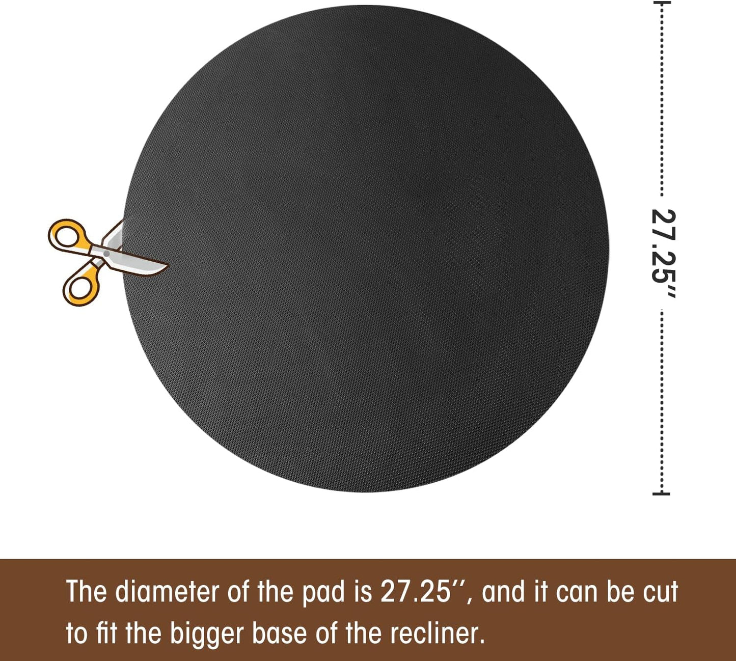 Skiennix Recliner Pads - Non-Slip Furniture Protectors for Hardwood Floors | Black, Pack of 1