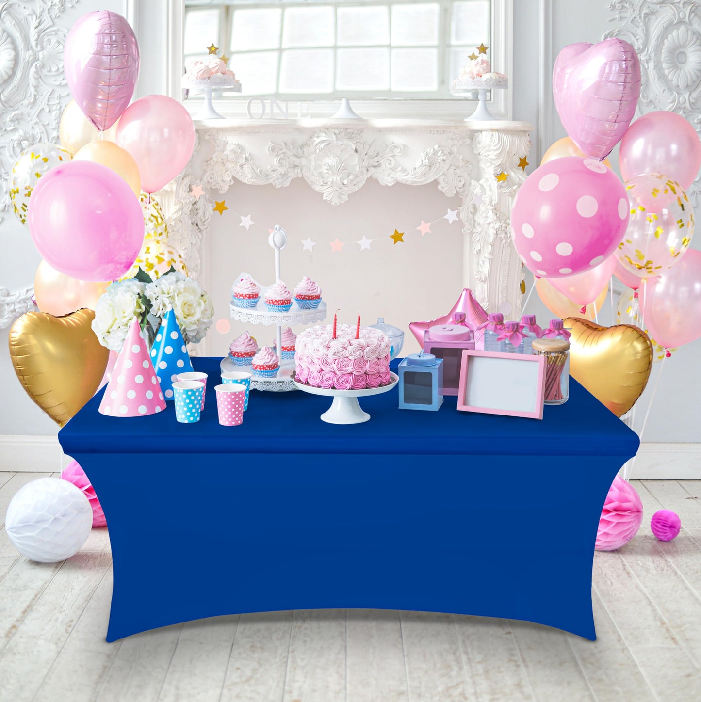 Utopia Kitchen Spandex Tablecloth 10 Pack [6FT, Royal Blue] Tight, Fitted, Washable and Wrinkle Resistant Stretch Table Cloth Rectangle Cover for Trade Show, Weddings & Parties [72Lx30Wx30H Inch]