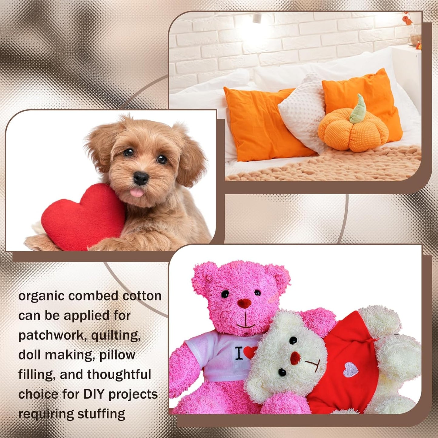 Wesnoy Cotton Stuffing - 500g Natural Fiber Filling for Stuffed Animals & Cloud Decor