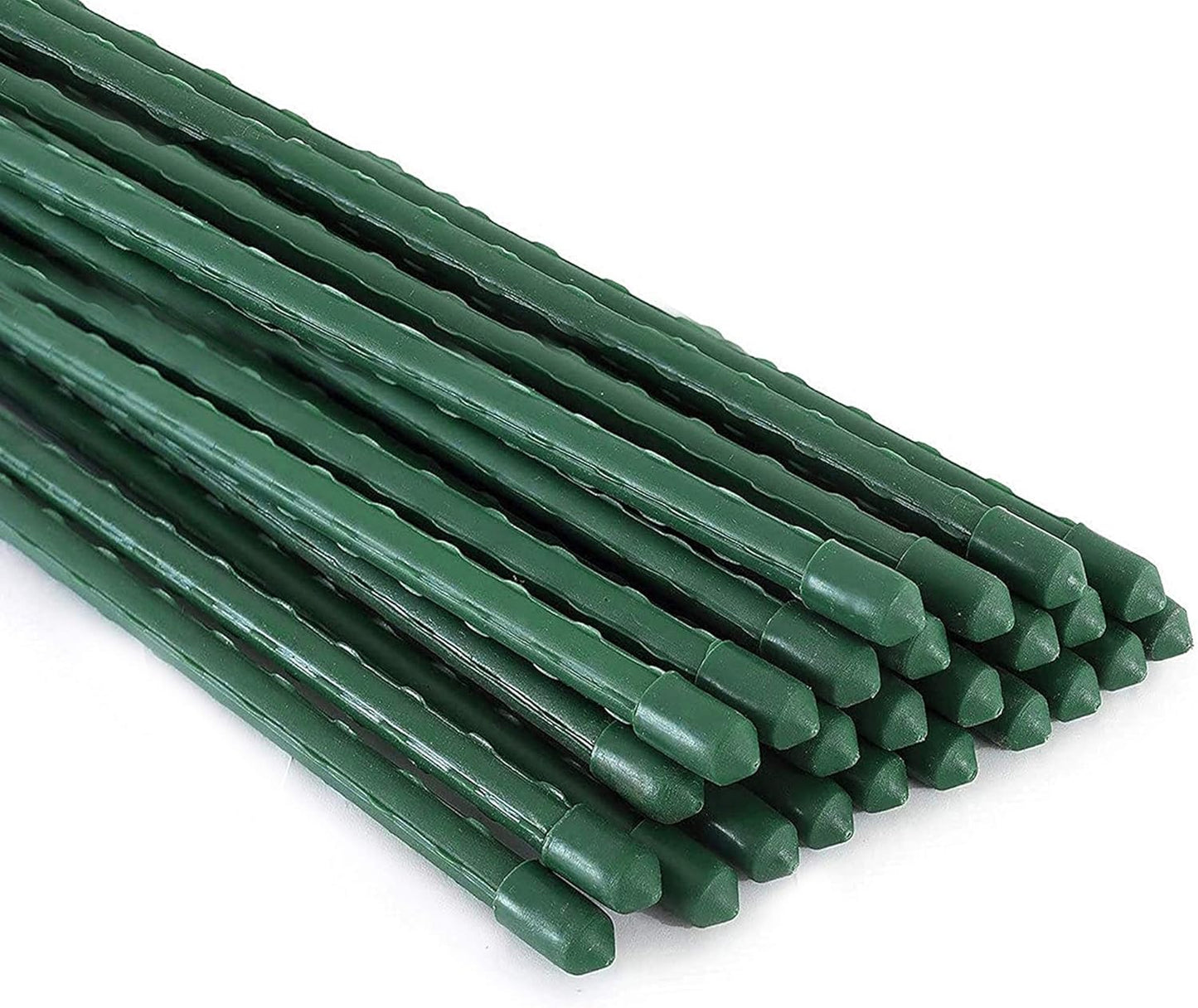 Xiny Tool Garden Stakes - 25 Pack Steel Tomato Stakes with Plastic Coating | 58 Inch Height for Climbing Plants