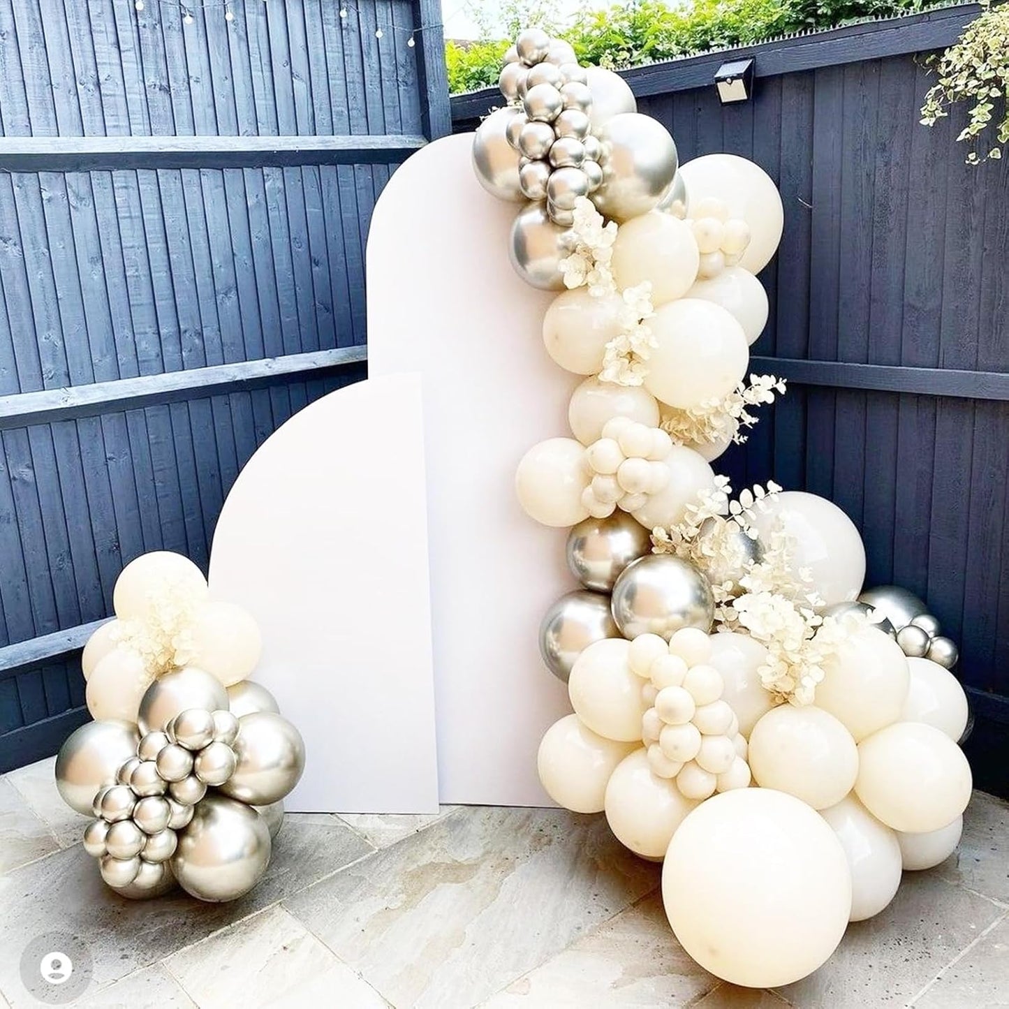 Voircoloria White Sand Balloons - 90 Pack Balloon Garland Kit for Weddings, Showers & Celebrations | 5-18 Inch Sizes