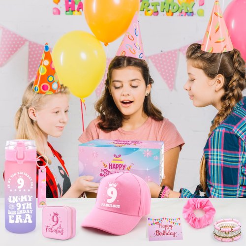 Gifts For 9 Year Old Girls, 9 Year Old Girl Birthday Gifts 9th Birthday Gift For Girls Ideas For Daughter Niece Sister Granddaughter Cool Things For 9Year Old Girl Gifts Water Bottle And Baseball Cap