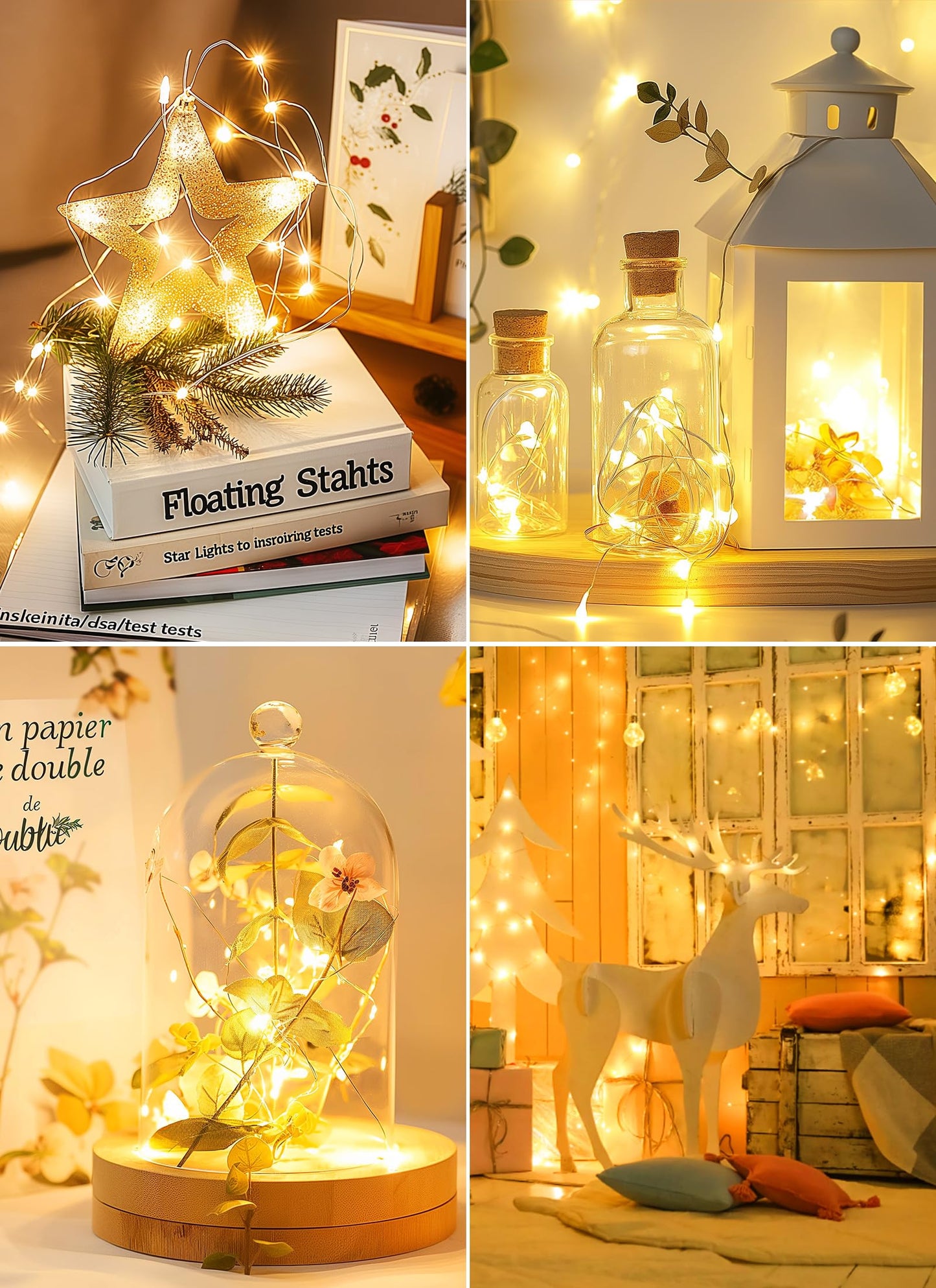Minetom Fairy String Lights, 33Ft 100 LED Mini Battery Operated Fairy Lights Copper Wire Twinkle Lights Mason Jar Lights, Waterproof Starry Firefly Lights for Party Wedding Christmas Decor
