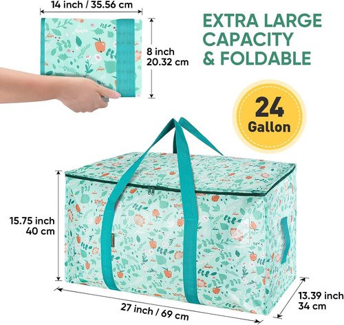 BALEINE 8-Pack Heavy-Duty Moving Bags - Oversized Storage Totes with Reinforced Handles for Clothes