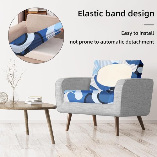 BIETYONE Patio Cushion Covers - 8Pcs Stretch Slipcovers for Outdoor Couch | Washable, Pattern 2