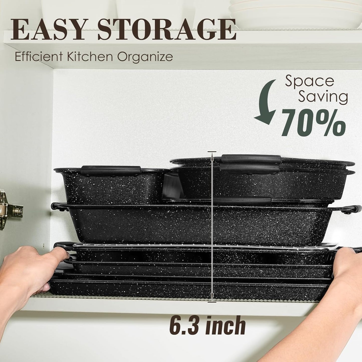 Skiennix Nonstick Baking Pans Set - Durable Bakeware for Effortless Cooking | 3-Piece Set