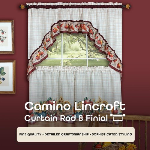 Achim Home Decor Camino Lincroft Decorative Curtain Rods - Lightweight, Adjustable 48-86 Inches, 0.75" Diameter