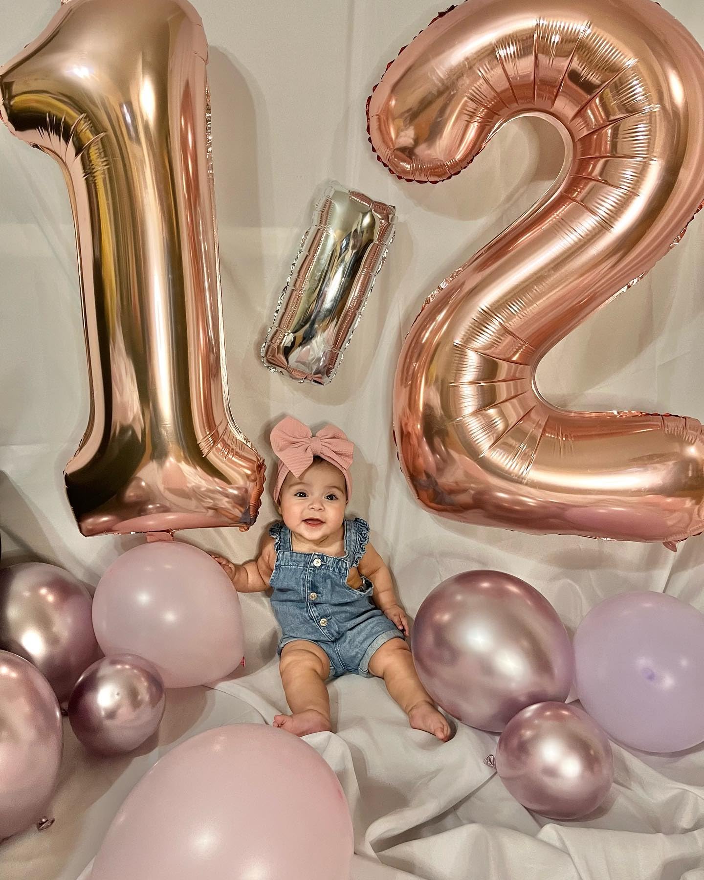 Rose Gold Number 12 Balloon 40 inch, 12 Number Balloons, 12th Birthday Decorations for Girls Boys, 12 Year Old Rose Gold Party Supplies