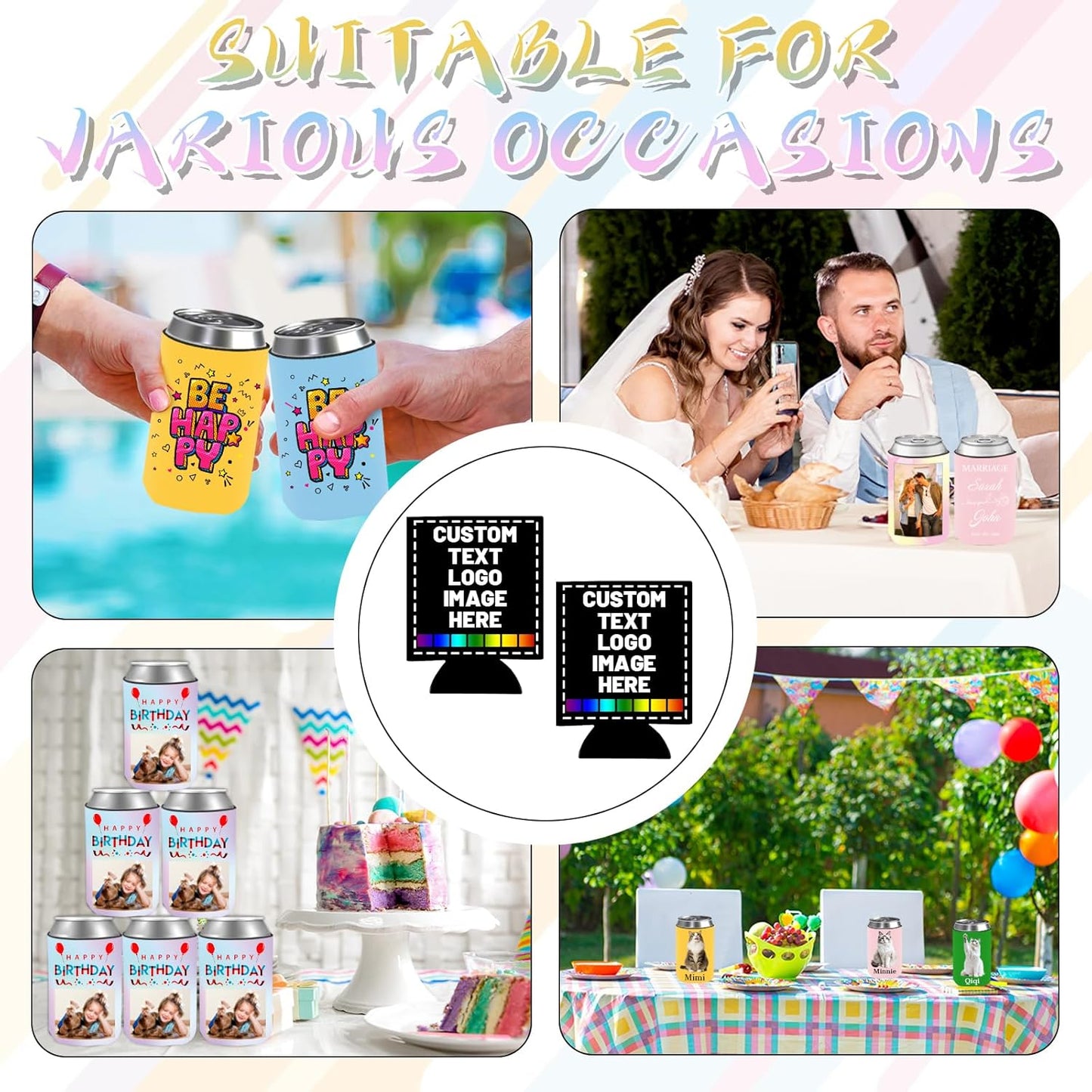 Skiennix Custom Can Cooler - Insulated Drink Holder for 12 oz Cans & Bottles | Personalized for Events