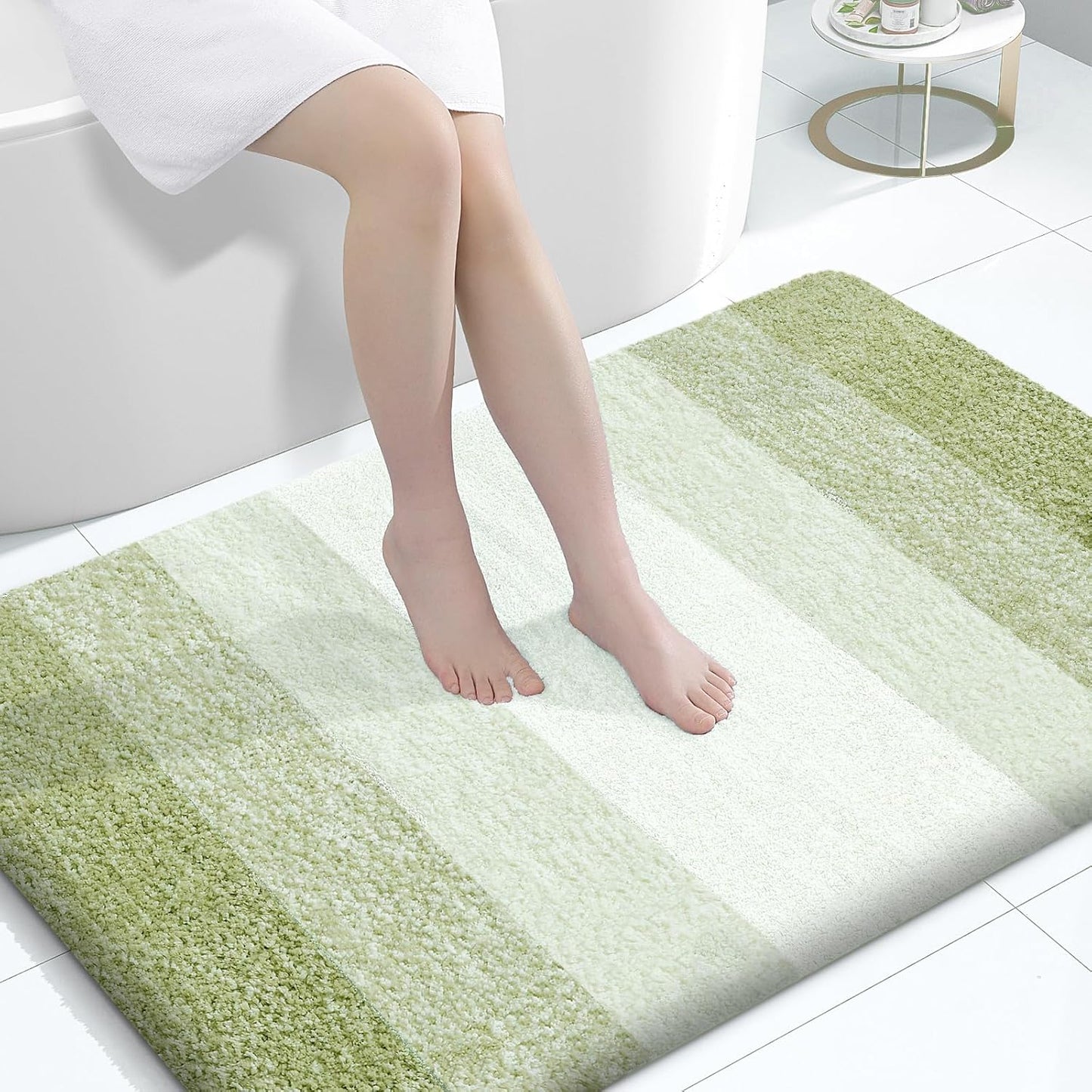 OLANLY Large Bathroom Rugs - Extra Soft Microfiber Mat 44x32 | Quick Dry, Washable, Rubber Backing, Mustard Yellow