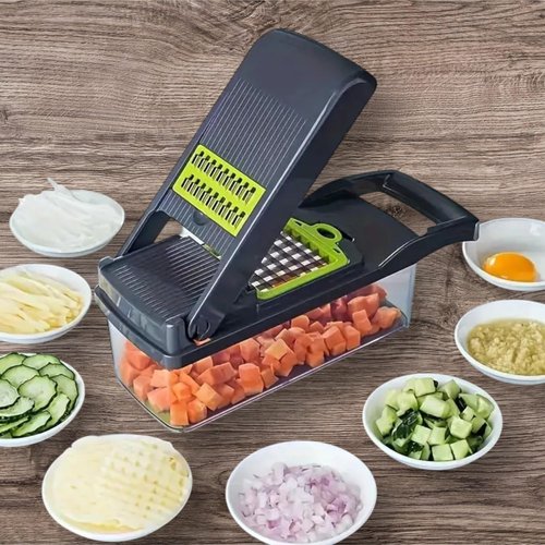 AHA Lifestyles16-in-1 Vegetable Chopper Slicer, Veggie Chopper, Food Chopper, Vegetable Cutter & Spiralizer - Kitchen Gadget Makes Slicing and Prepping Quick and Easy Meal Prep Tool