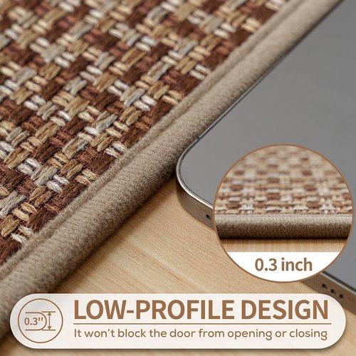 Dirt Trapper Door Mat - Non-Slip, Washable Entrance Mat | 24"x35", Absorbent & Dirt Resistant, Brown