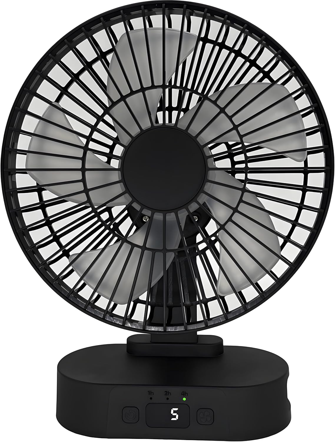 Skiennix USB Mini Desk Fan - 6-Inch Quiet Operation, 5-Speed Adjustable, Digital Display & 90-Degree Rotation | Black