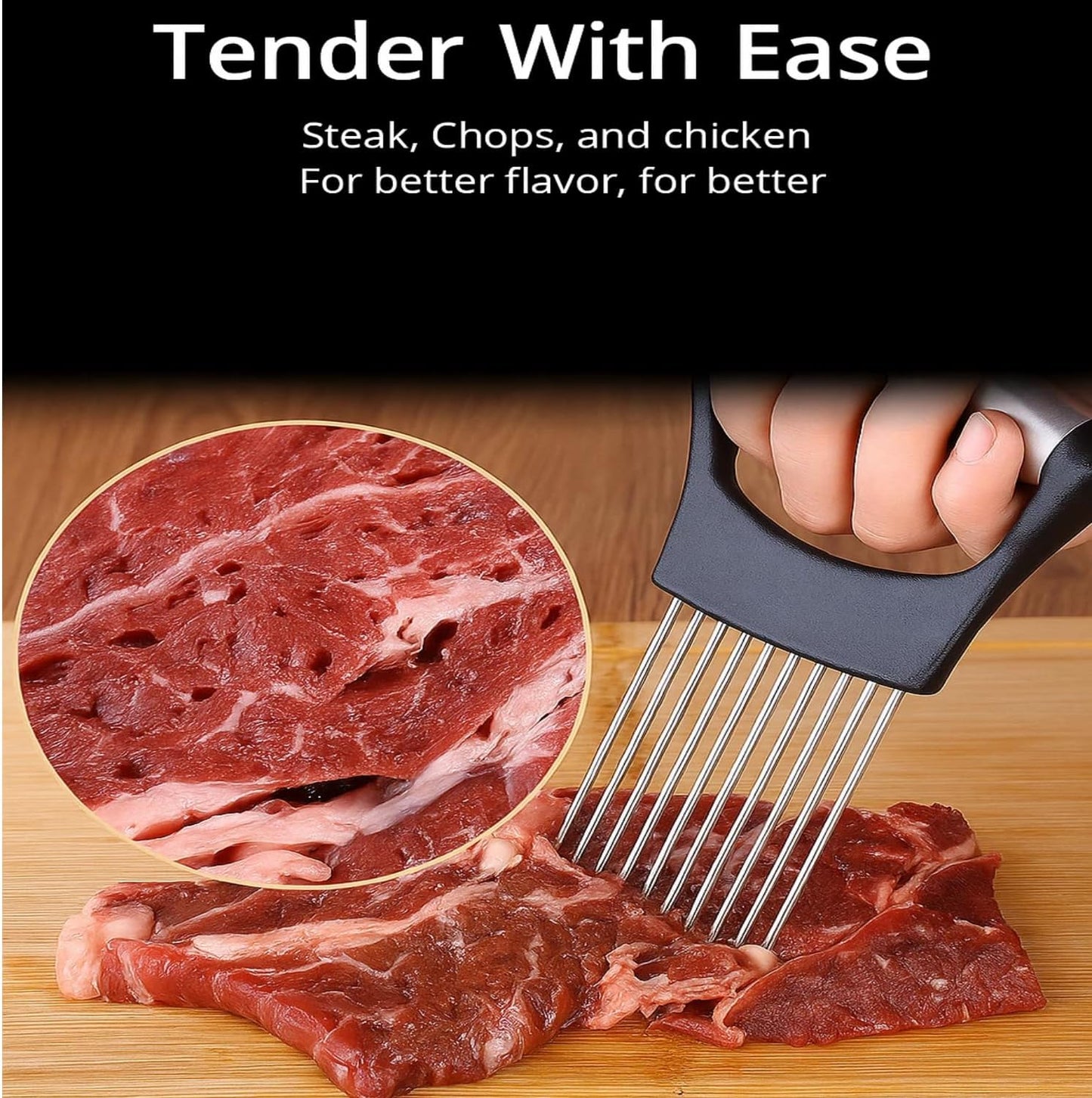 Skiennix Onion Slicer - Upgraded Chopper Tool for Effortless Slicing of Vegetables & Meat | Black