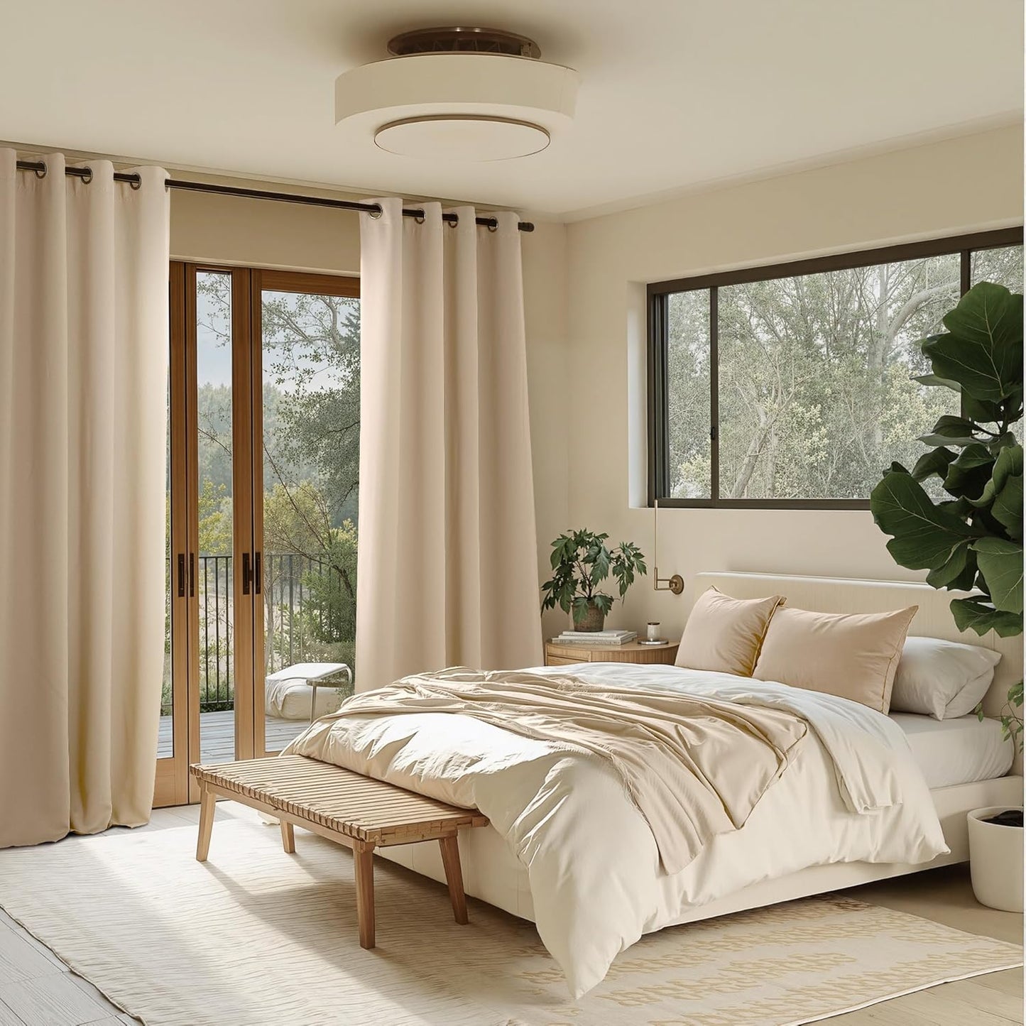 NICETOWN Room Darkening Curtains - 2 Panels in Biscotti Beige | W52 x L84 for Ultimate Light Control