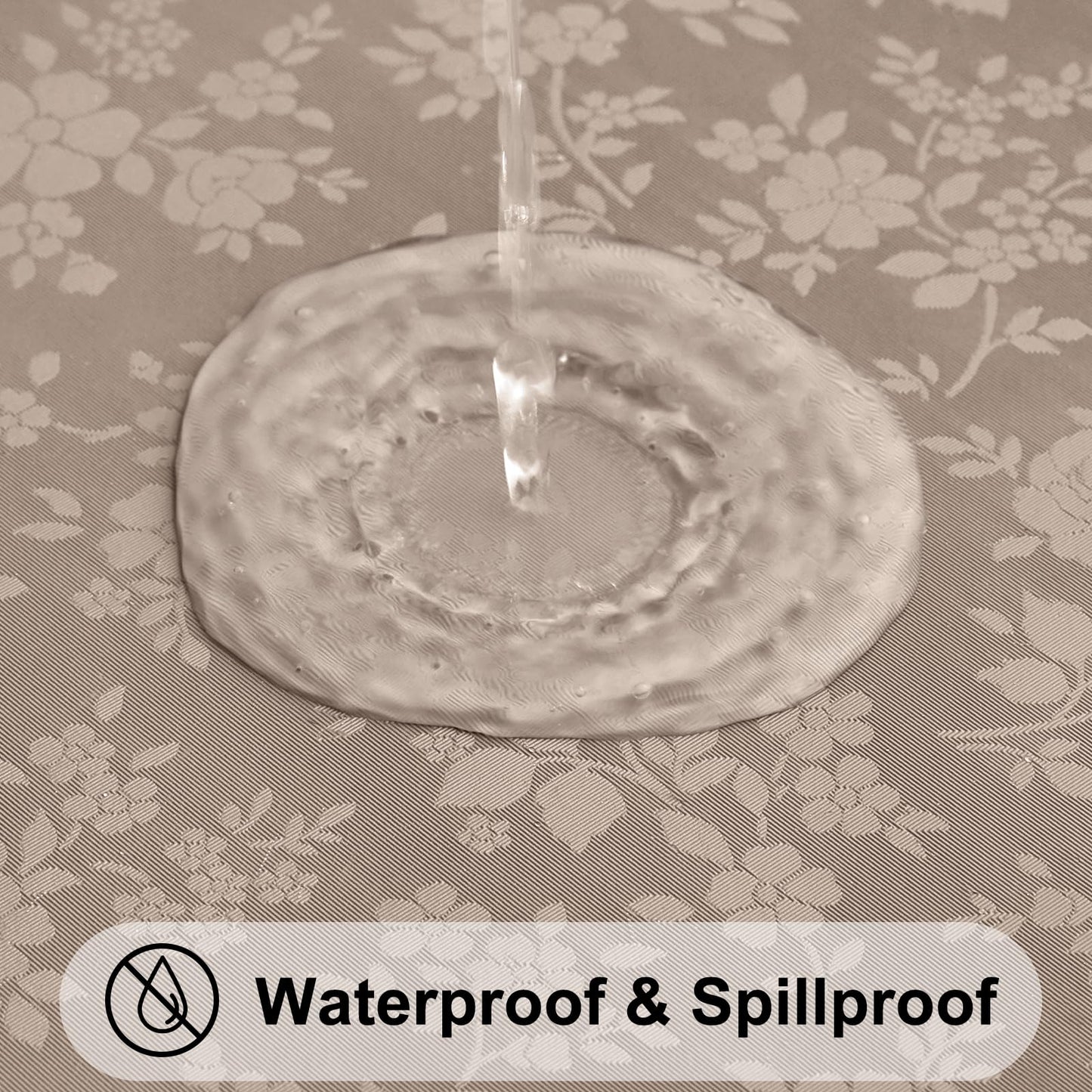 Smiry Square Table Cloth, Waterproof Heavy Duty Vinyl Tablecloths, Wipeable Washable Table Cover for Kitchen and Dining Room (Taupe, 54" X 54")