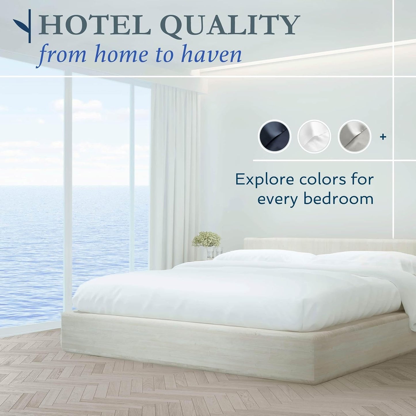 Queen King Bed Sheet Sets by Luxury Hotel | Ultra Soft, Breathable & Cooling - 4PCS in Navy, King Size
