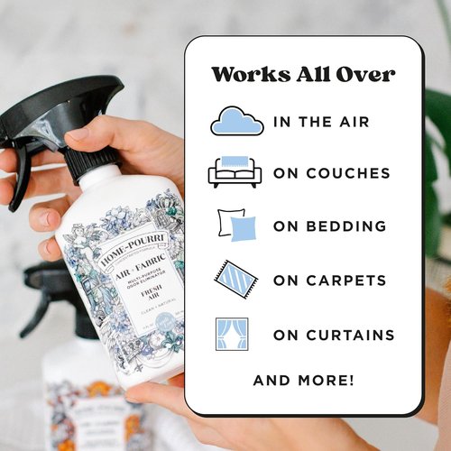 Home-Pourri Air + Fabric Odor Freshener Spray - 11 Fl Oz | Fresh Air Scent for Carpets, Couches & Bedding