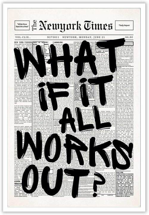 Drimiler Retro Black And White Newspaper Poster - Positive Affirming Quote Canvas Wall Art | 8x12in Unframed