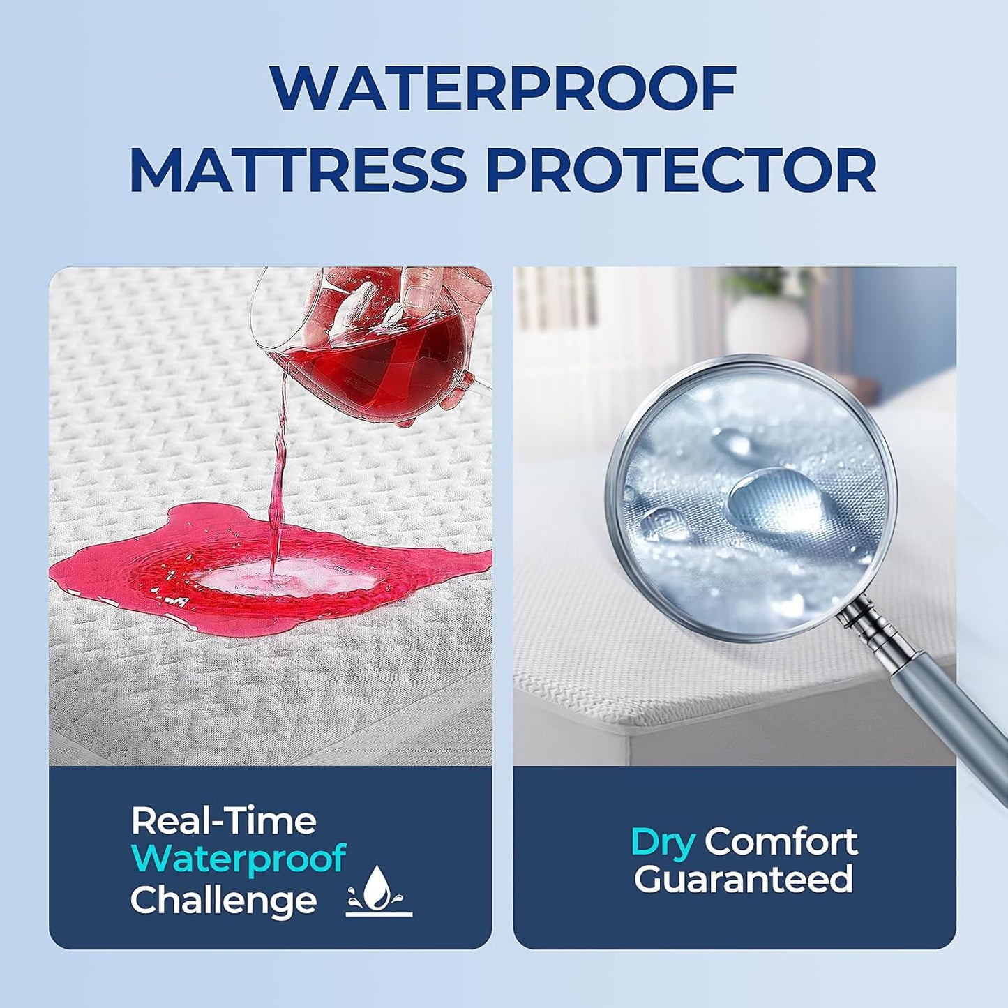 TASTELIFE Queen Size Mattress Protector - Waterproof & Breathable Cooling Cover | Ultra-Soft, Deep Pocket Fit 8-21”