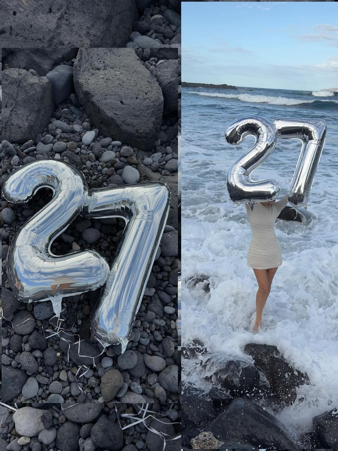 Number Balloon | 40-Inch Silver Foil Balloon for 10th Birthday & Special Celebrations