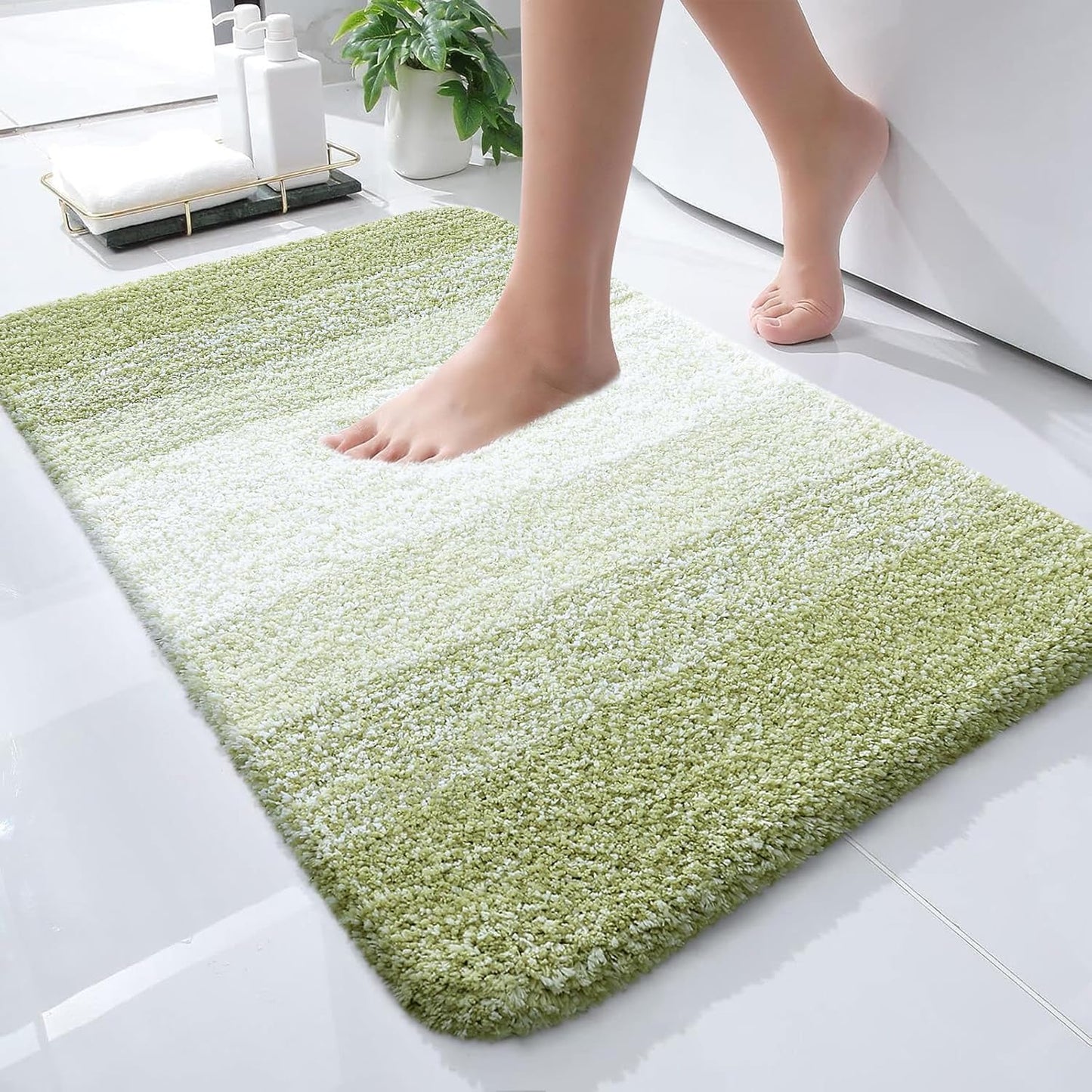 OLANLY Small Bathroom Rugs - Extra Soft Microfiber Mat | Quick-Dry & Washable | 24x16 Mustard Yellow