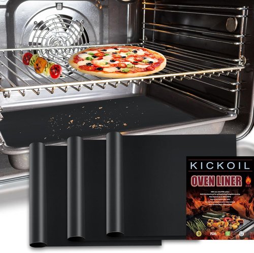 Heavy Duty Oven Liners by [Brand Name] - Non-Stick Floor Protector Mats | 16 x 24 Inches, 500°F Heat Resistant, BPA & PFOA Free, Black
